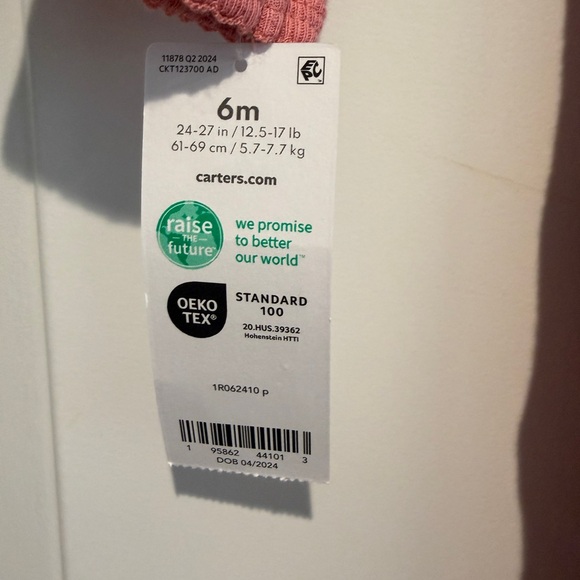 Carter's Pink Floral Little Sister Footie Size 6 months NWT - Picture 5 of 7